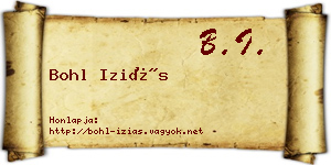 Bohl Iziás névjegykártya